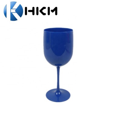 Unbreakable plastic blue wine glass with big capacity 450ml made in China factory