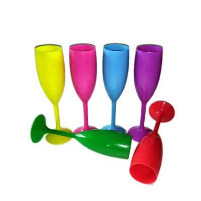 165ml Elegant Colored Glasses For Champagne Wine Plastic Champagne Flutes