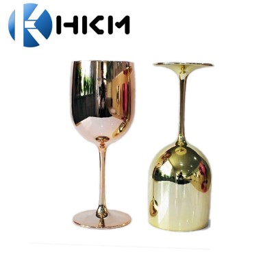 Factory Wholesale Wedding Events Plastic Wine Goblet Pink Rose Gold Wine Glass